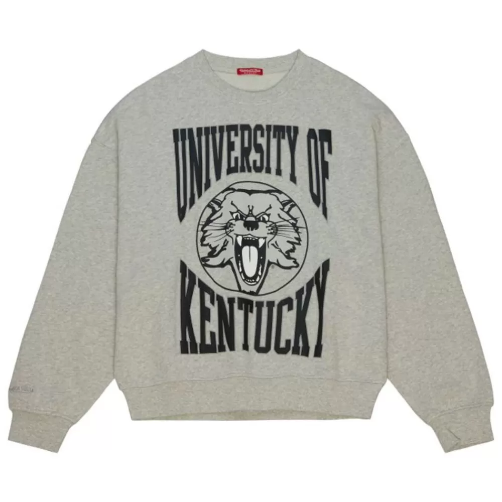 Apparel Mitchell & Ness Hoodies & Sweatshirts-Women'S Logo Lightweight Crew 3.0 University Of Kentucky