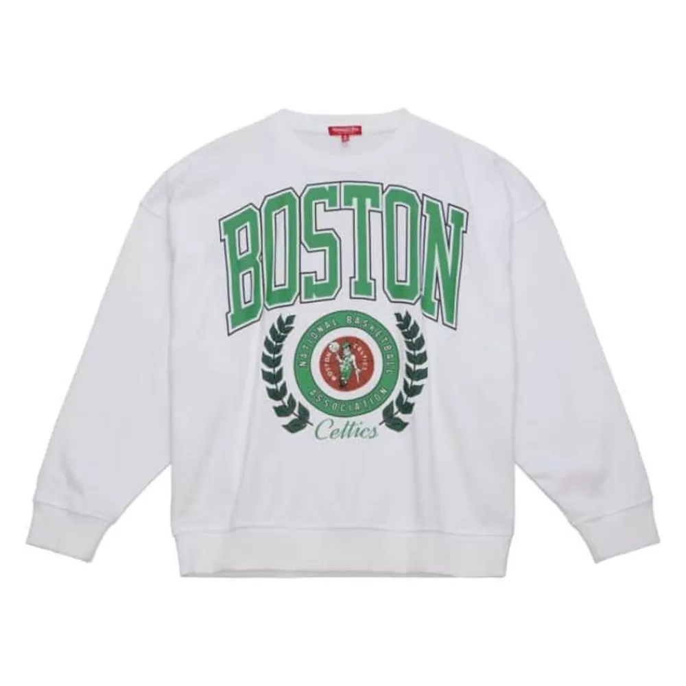 Apparel Mitchell & Ness Hoodies & Sweatshirts-Womens Logo Lt Crew 2.0 Boston Celtics