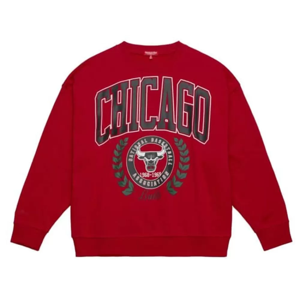 Apparel Mitchell & Ness Hoodies & Sweatshirts-Womens Logo Lt Crew 2.0 Chicago Bulls