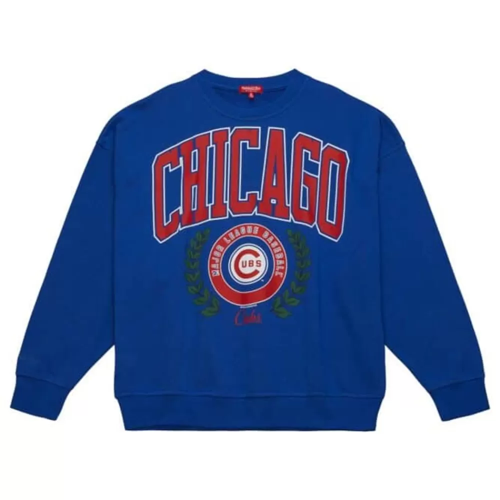 Apparel Mitchell & Ness Hoodies & Sweatshirts-Womens Logo Lt Crew 2.0 Chicago Cubs