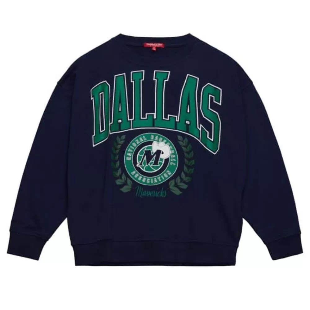 Apparel Mitchell & Ness Hoodies & Sweatshirts-Womens Logo Lt Crew 2.0 Dallas Mavericks