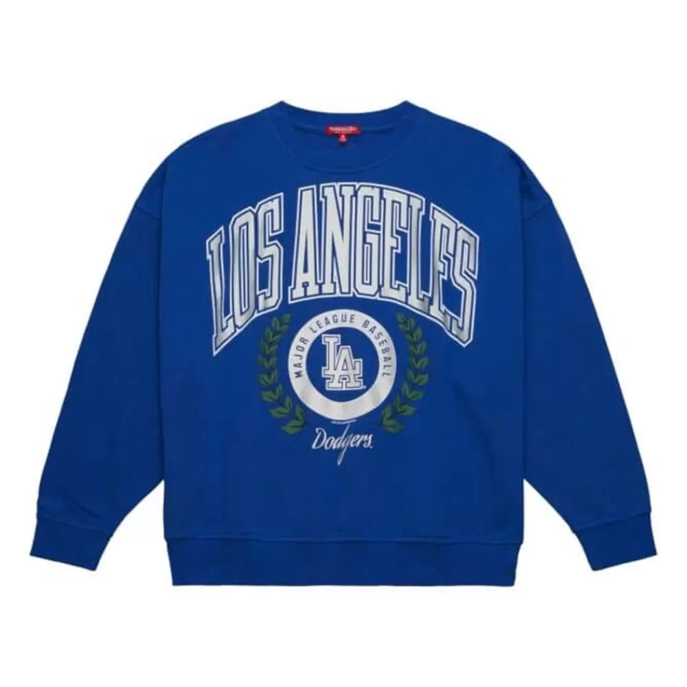 Apparel Mitchell & Ness Hoodies & Sweatshirts-Womens Logo Lt Crew 2.0 Los Angeles Dodgers