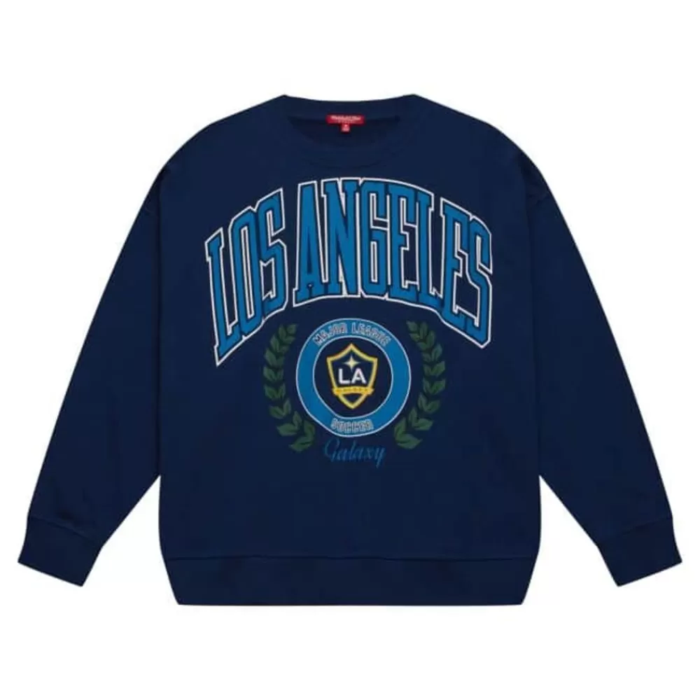 Apparel Mitchell & Ness Hoodies & Sweatshirts-Womens Logo Lt Crew 2.0 Los Angeles Galaxy