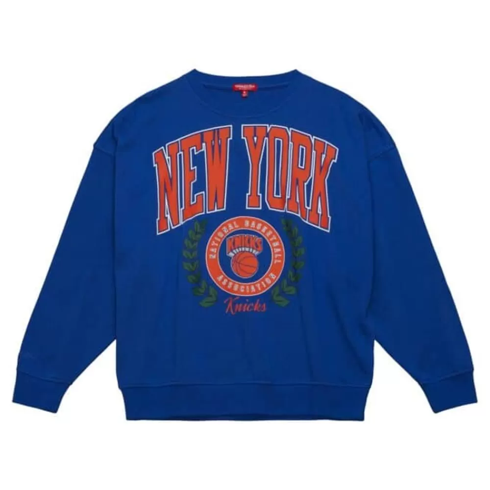 Apparel Mitchell & Ness Hoodies & Sweatshirts-Womens Logo Lt Crew 2.0 New York Knicks