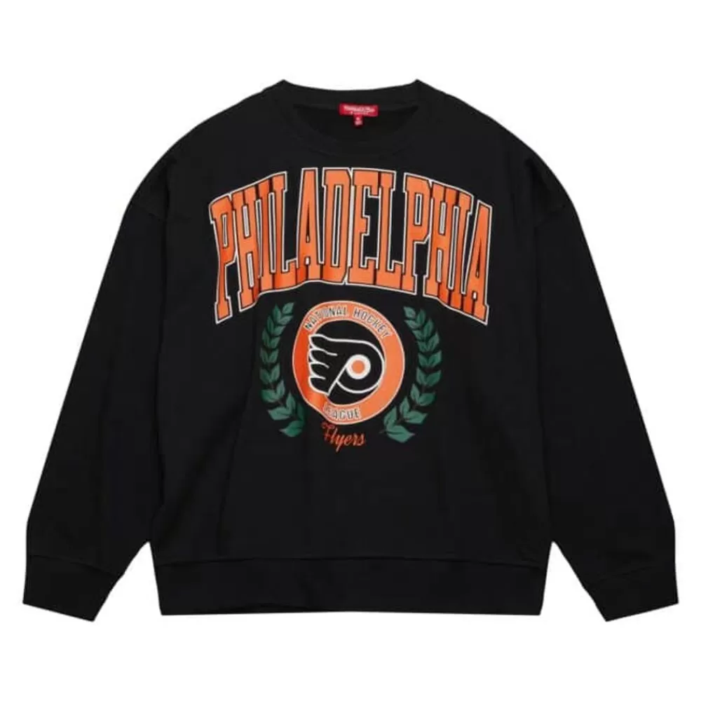 Apparel Mitchell & Ness Hoodies & Sweatshirts-Womens Logo Lt Crew 2.0 Philadelphia Flyers