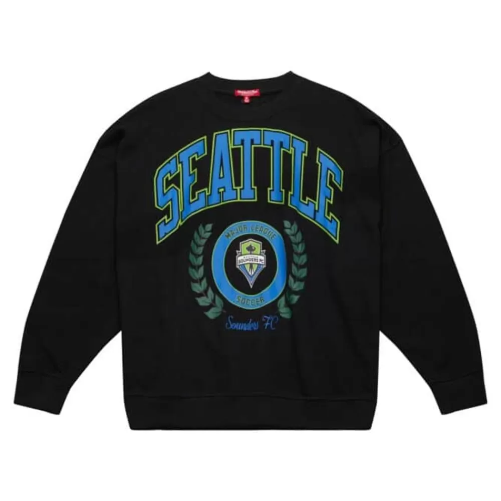 Apparel Mitchell & Ness Hoodies & Sweatshirts-Womens Logo Lt Crew 2.0 Seattle Sounders Fc