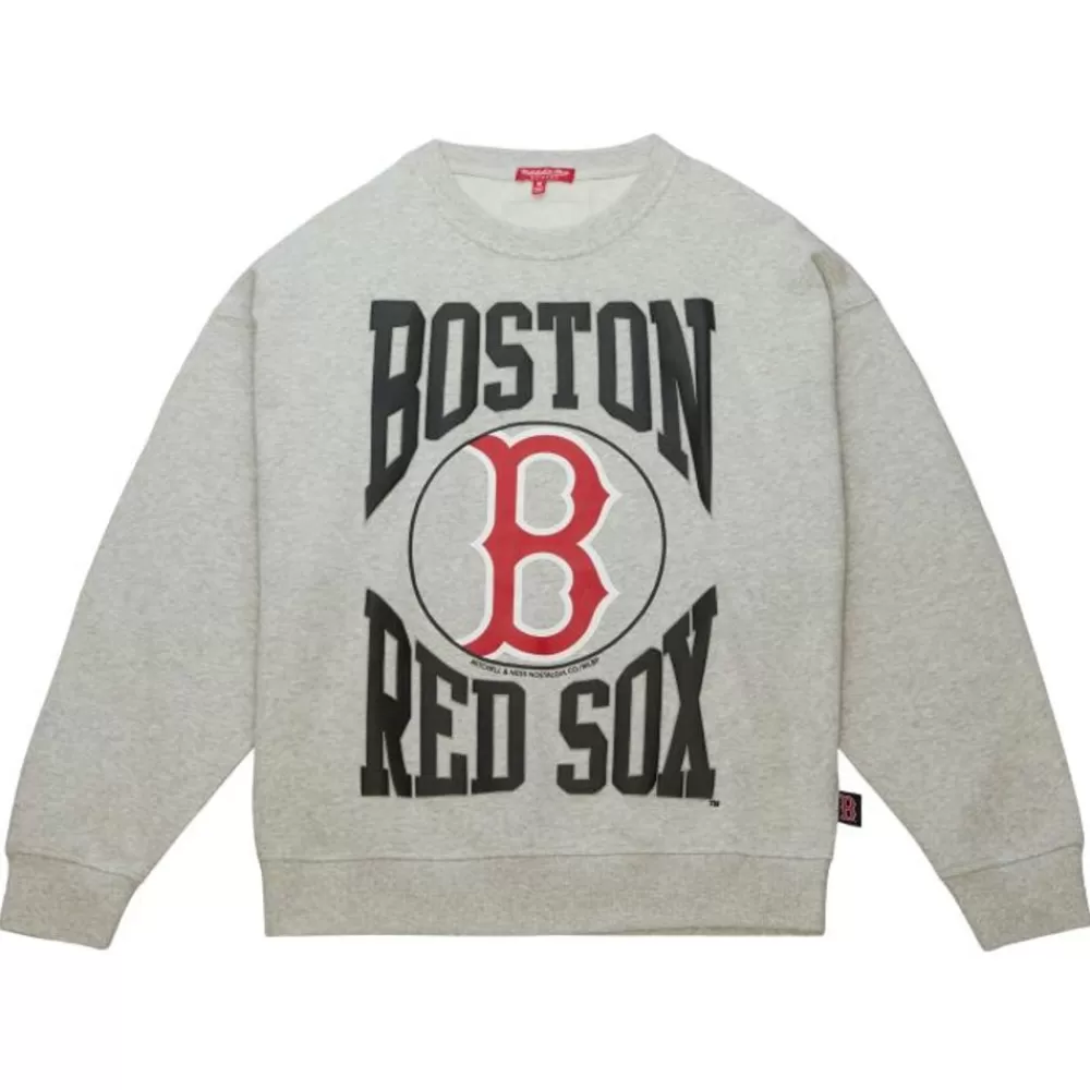 Apparel Mitchell & Ness Hoodies & Sweatshirts-Women'S Logo Lt Crew 3.0 Boston Red Sox