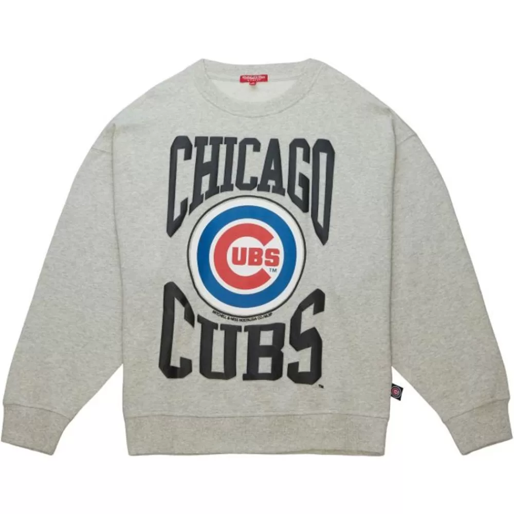 Apparel Mitchell & Ness Hoodies & Sweatshirts-Women'S Logo Lt Crew 3.0 Chicago Cubs