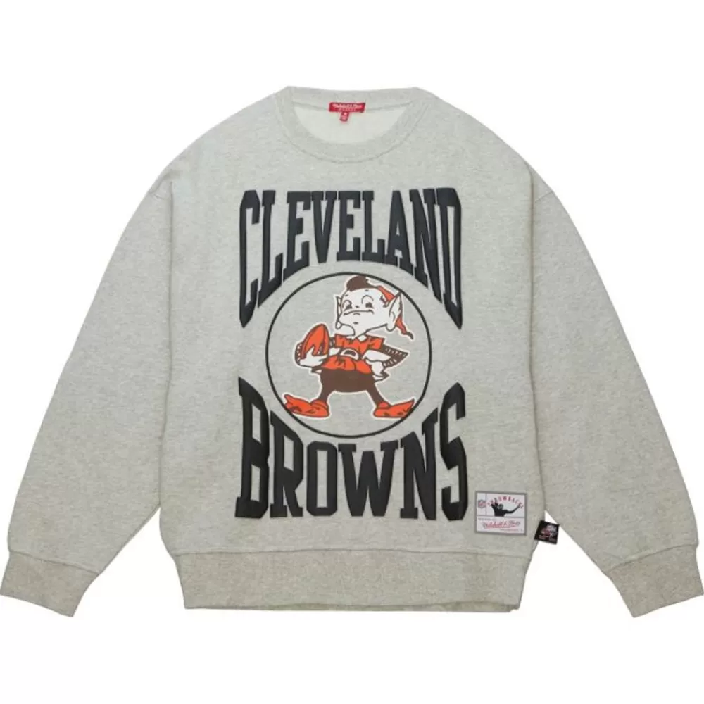 Apparel Mitchell & Ness Hoodies & Sweatshirts-Women'S Logo Lt Crew 3.0 Cleveland Browns