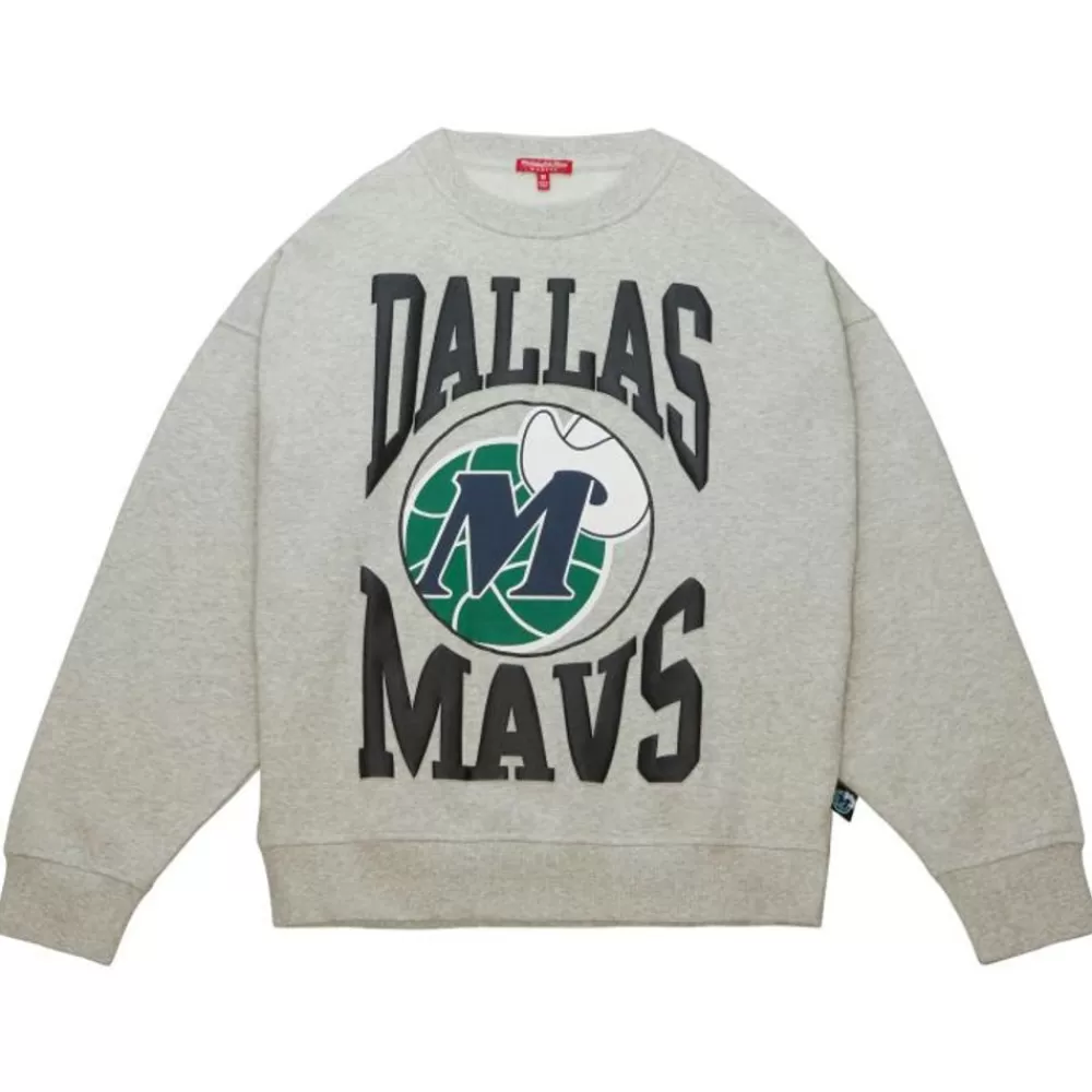 Apparel Mitchell & Ness Hoodies & Sweatshirts-Women'S Logo Lt Crew 3.0 Dallas Mavericks