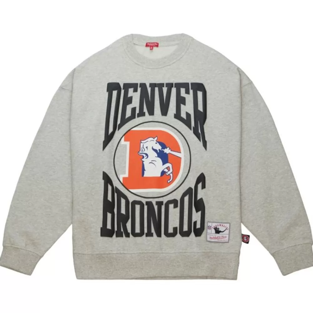 Apparel Mitchell & Ness Hoodies & Sweatshirts-Women'S Logo Lt Crew 3.0 Denver Broncos