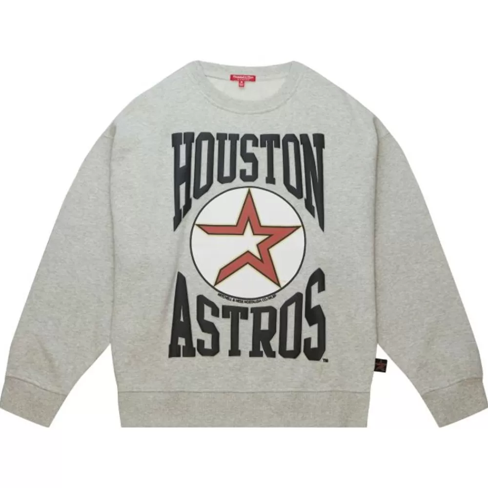 Apparel Mitchell & Ness Hoodies & Sweatshirts-Women'S Logo Lt Crew 3.0 Houston Astros