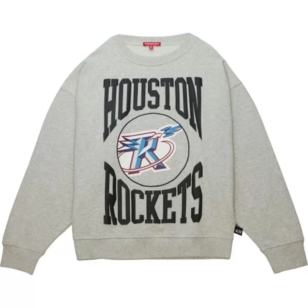 Apparel Mitchell & Ness Hoodies & Sweatshirts-Women'S Logo Lt Crew 3.0 Houston Rockets