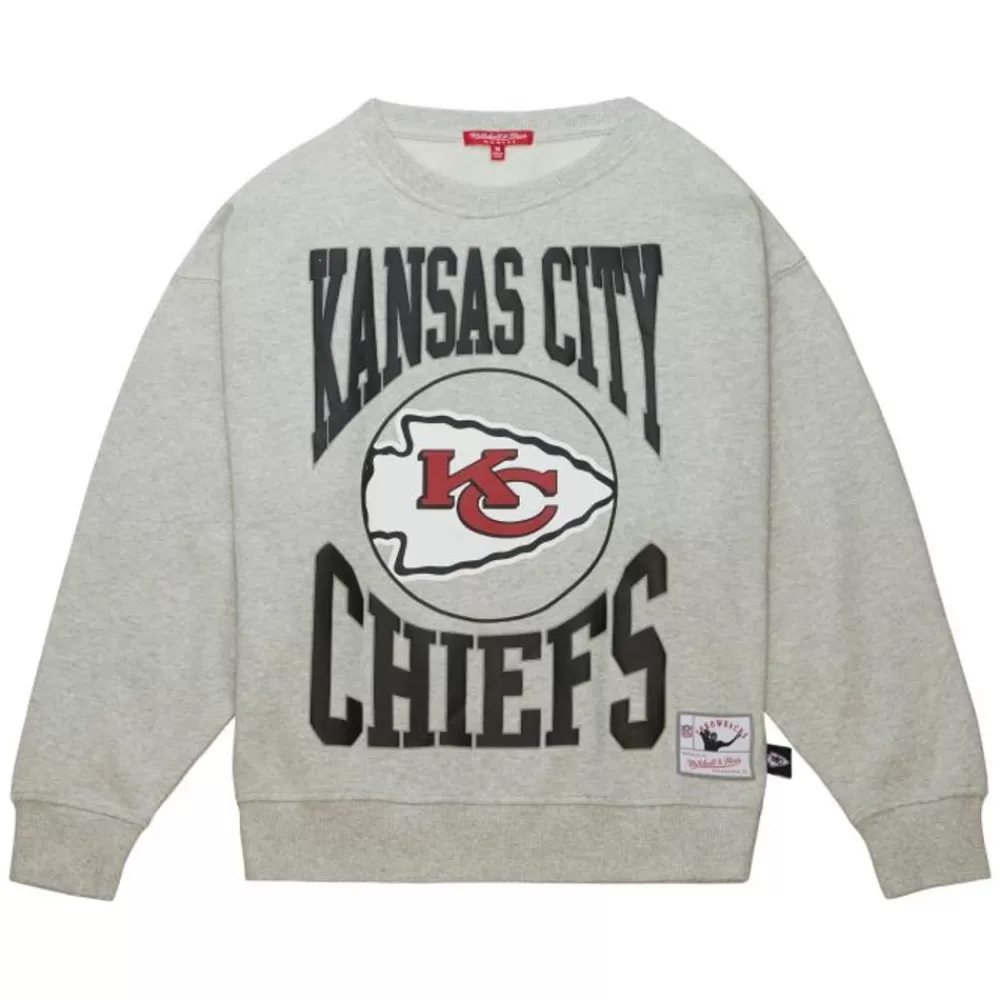 Apparel Mitchell & Ness Hoodies & Sweatshirts-Women'S Logo Lt Crew 3.0 Kansas City Chiefs