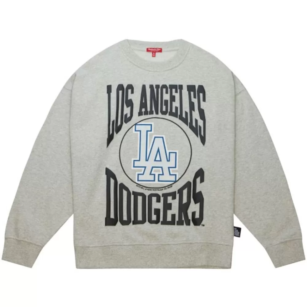 Apparel Mitchell & Ness Hoodies & Sweatshirts-Women'S Logo Lt Crew 3.0 Los Angeles Dodgers