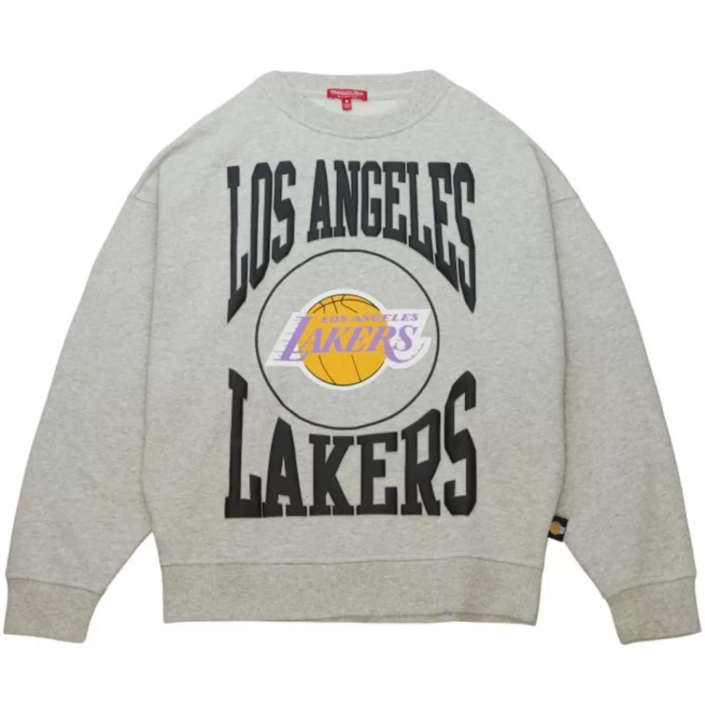 Apparel Mitchell & Ness Hoodies & Sweatshirts-Women'S Logo Lt Crew 3.0 Los Angeles Lakers