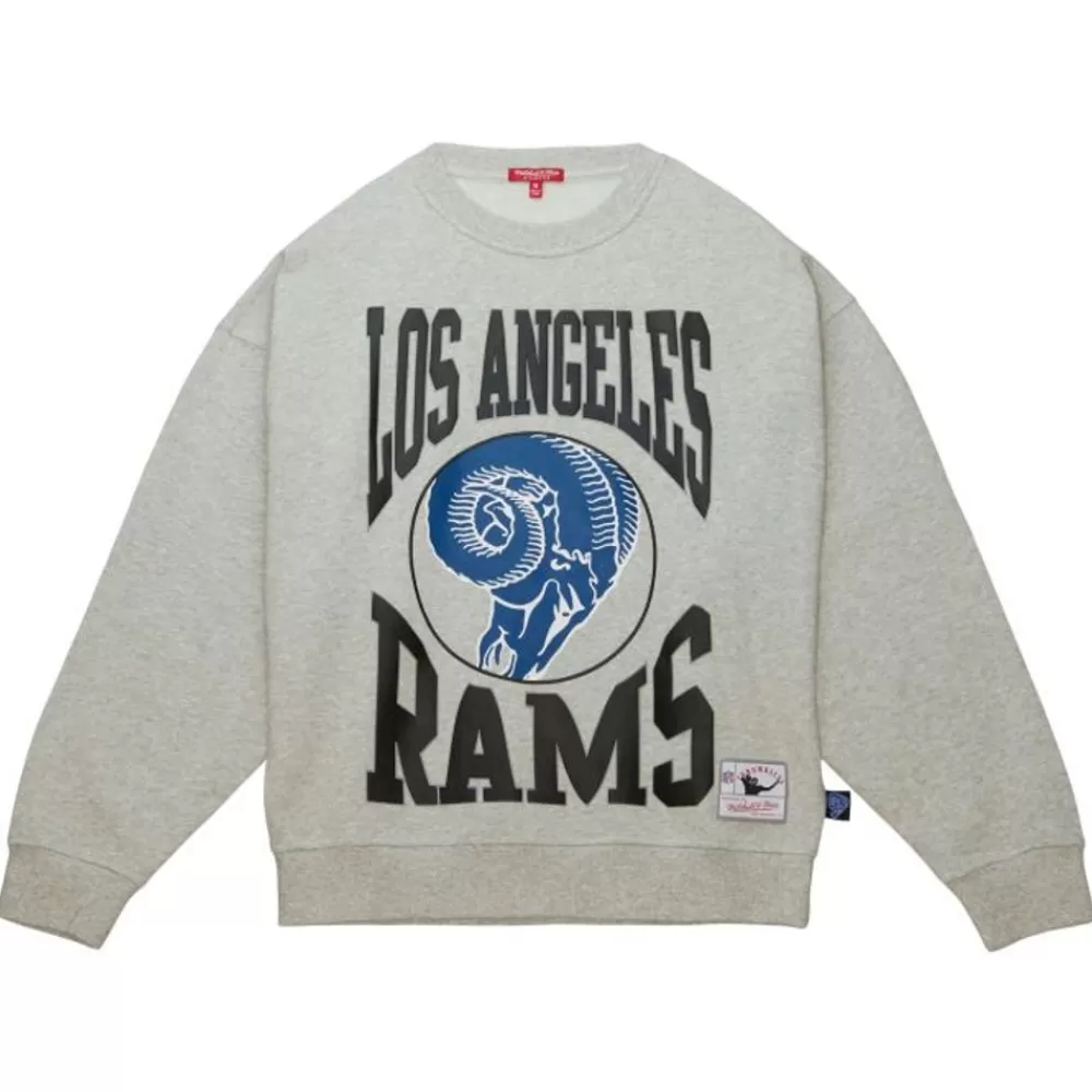 Apparel Mitchell & Ness Hoodies & Sweatshirts-Women'S Logo Lt Crew 3.0 Los Angeles Rams