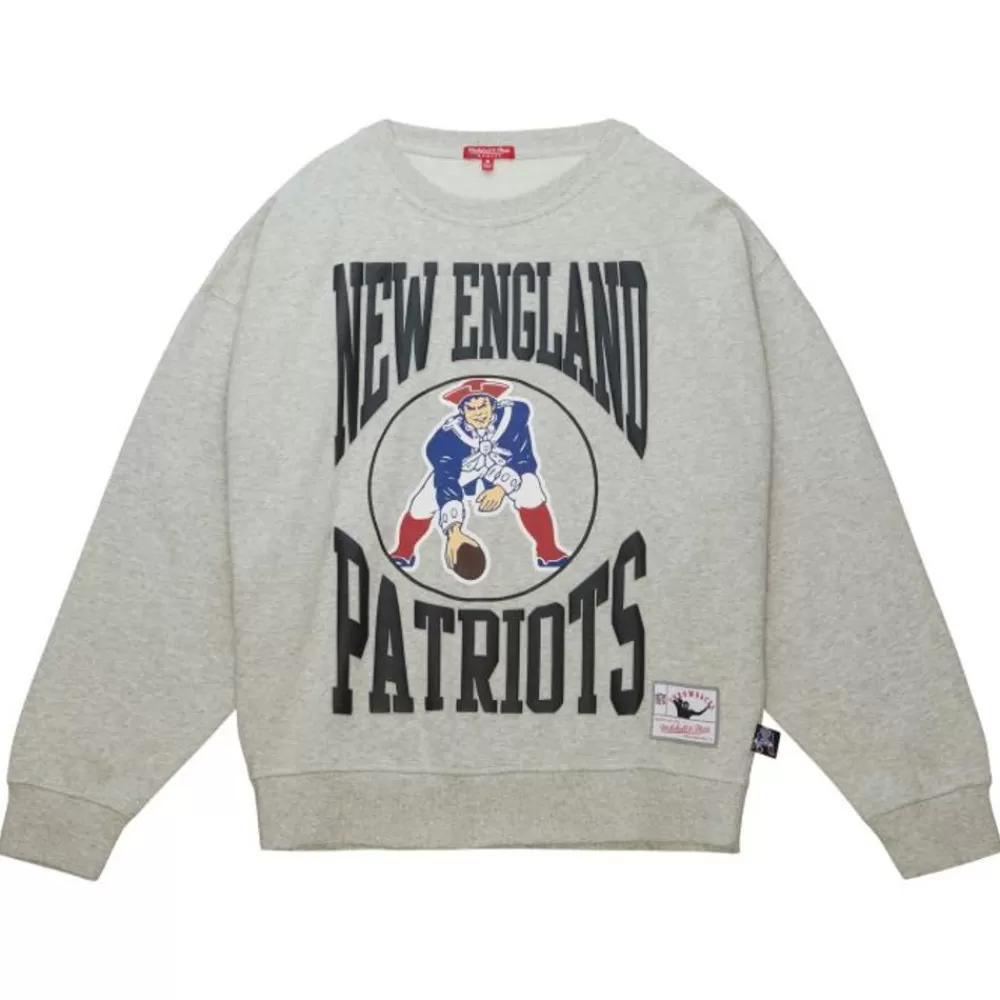 Apparel Mitchell & Ness Hoodies & Sweatshirts-Women'S Logo Lt Crew 3.0 New England Patriots