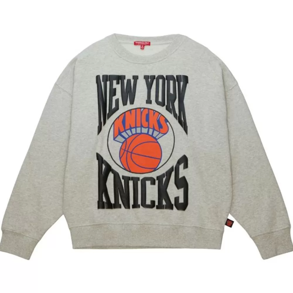 Apparel Mitchell & Ness Hoodies & Sweatshirts-Women'S Logo Lt Crew 3.0 New York Knicks