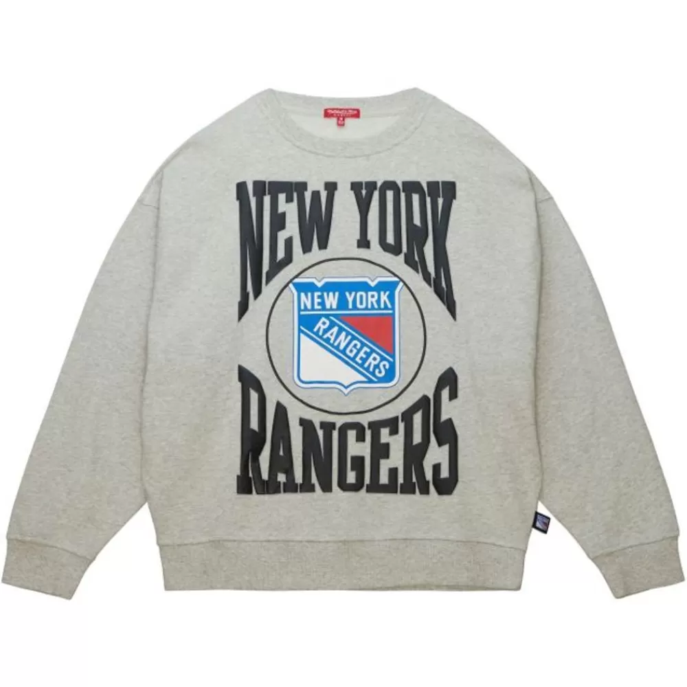 Apparel Mitchell & Ness Hoodies & Sweatshirts-Women'S Logo Lt Crew 3.0 New York Rangers