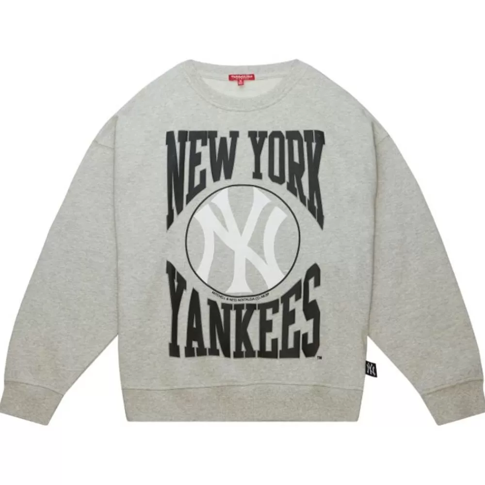 Apparel Mitchell & Ness Hoodies & Sweatshirts-Women'S Logo Lt Crew 3.0 New York Yankees