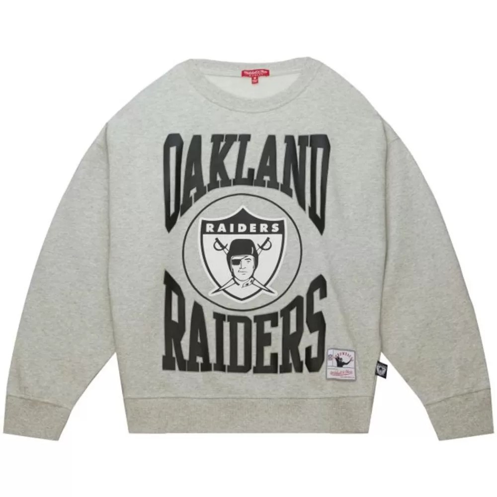 Apparel Mitchell & Ness Hoodies & Sweatshirts-Women'S Logo Lt Crew 3.0 Oakland Raiders