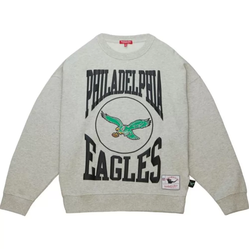 Apparel Mitchell & Ness Hoodies & Sweatshirts-Women'S Logo Lt Crew 3.0 Philadelphia Eagles