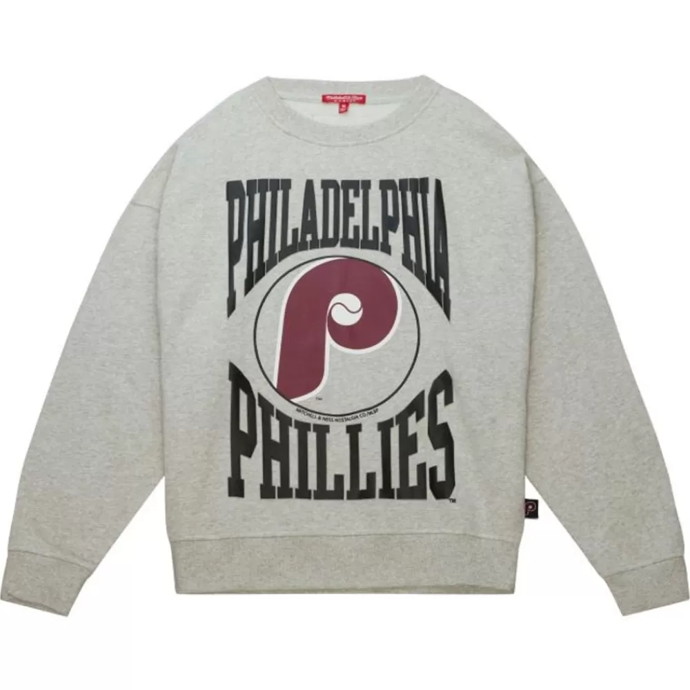 Apparel Mitchell & Ness Hoodies & Sweatshirts-Women'S Logo Lt Crew 3.0 Philadelphia Phillies