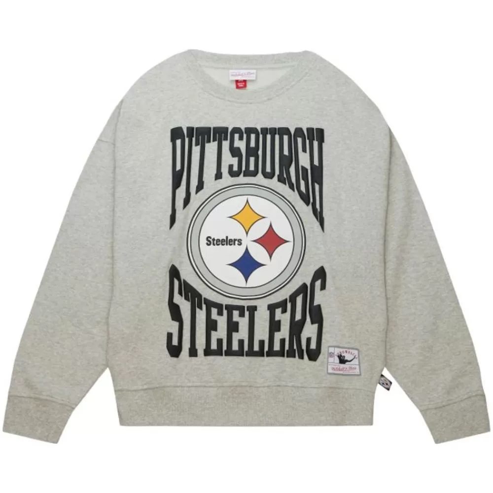 Apparel Mitchell & Ness Hoodies & Sweatshirts-Women'S Logo Lt Crew 3.0 Pittsburgh Steelers