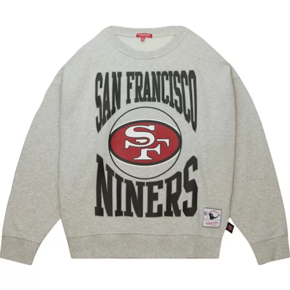 Apparel Mitchell & Ness Hoodies & Sweatshirts-Women'S Logo Lt Crew 3.0 San Francisco 49Ers