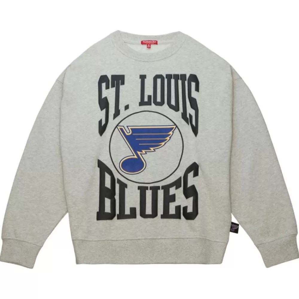 Apparel Mitchell & Ness Hoodies & Sweatshirts-Women'S Logo Lt Crew 3.0 St. Louis Blues