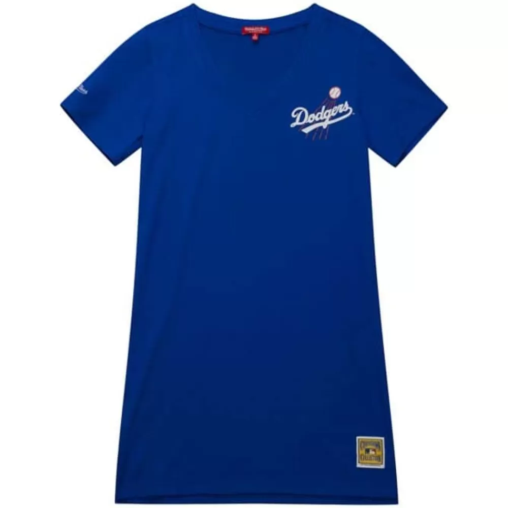 Apparel Mitchell & Ness T-Shirts & Tops-Womens Ss Dress Los Angeles Dodgers