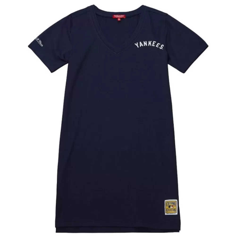 Apparel Mitchell & Ness T-Shirts & Tops-Womens Ss Dress New York Yankees