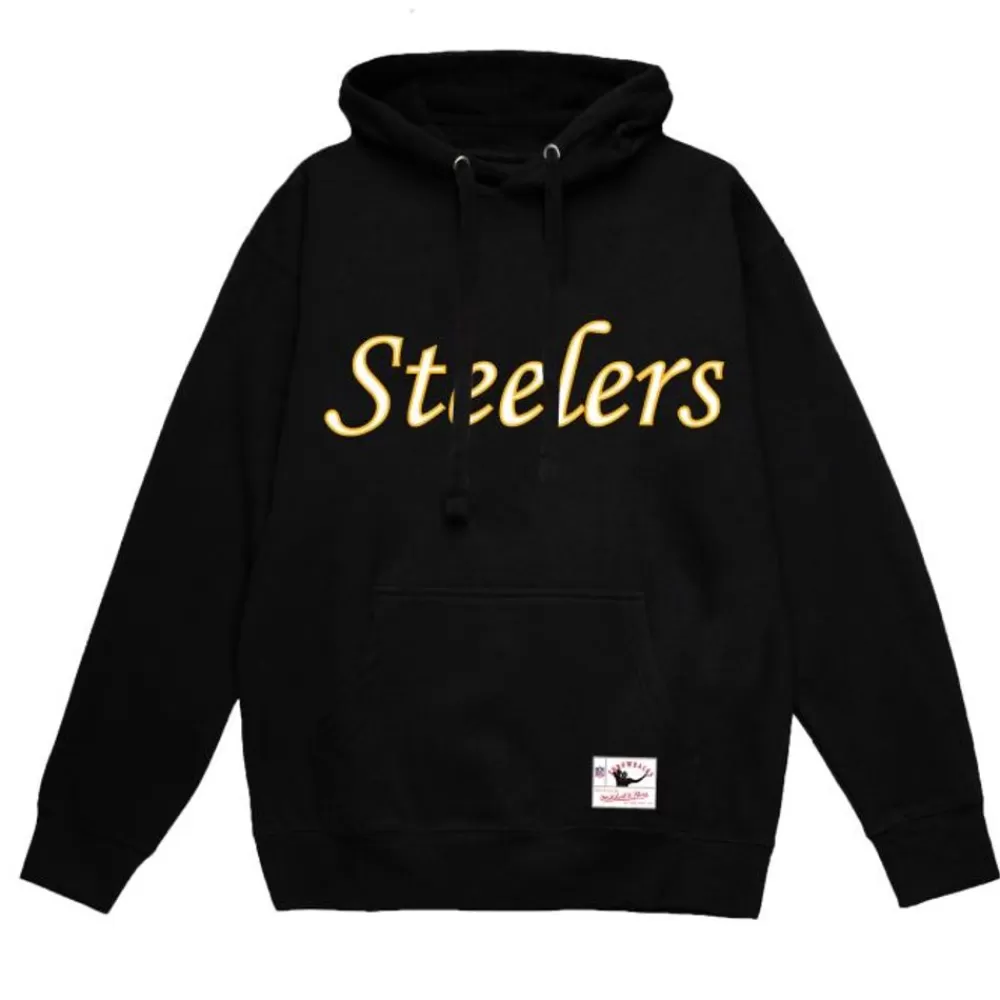 Apparel Mitchell & Ness Hoodies & Sweatshirts-Wordmark 1 Hoodie Pittsburgh Steelers