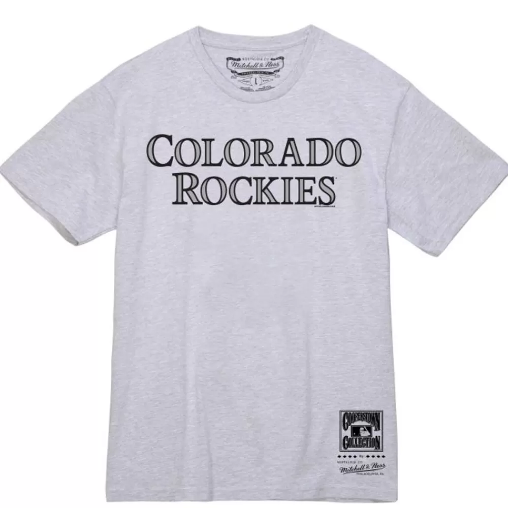Apparel Mitchell & Ness T-Shirts & Tops-Wordmark 1 Tee Colorado Rockies