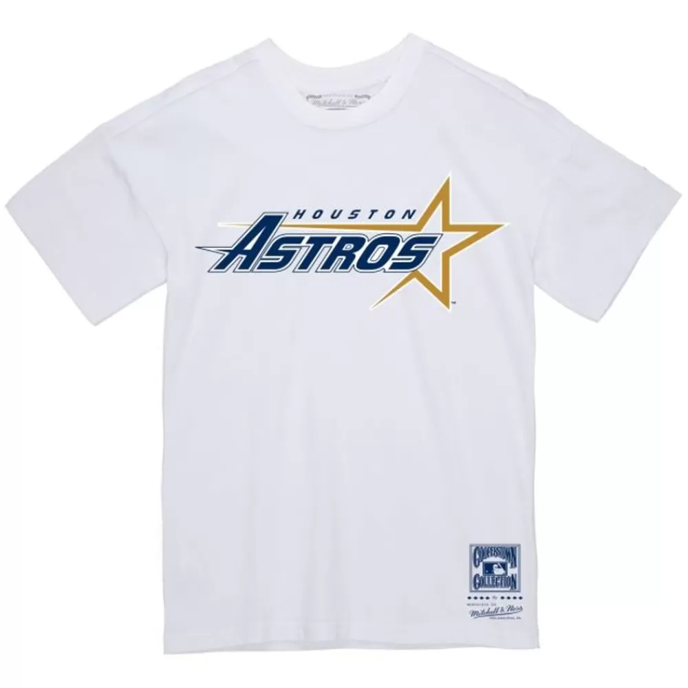 Apparel Mitchell & Ness T-Shirts & Tops-Wordmark 1 Tee Houston Astros