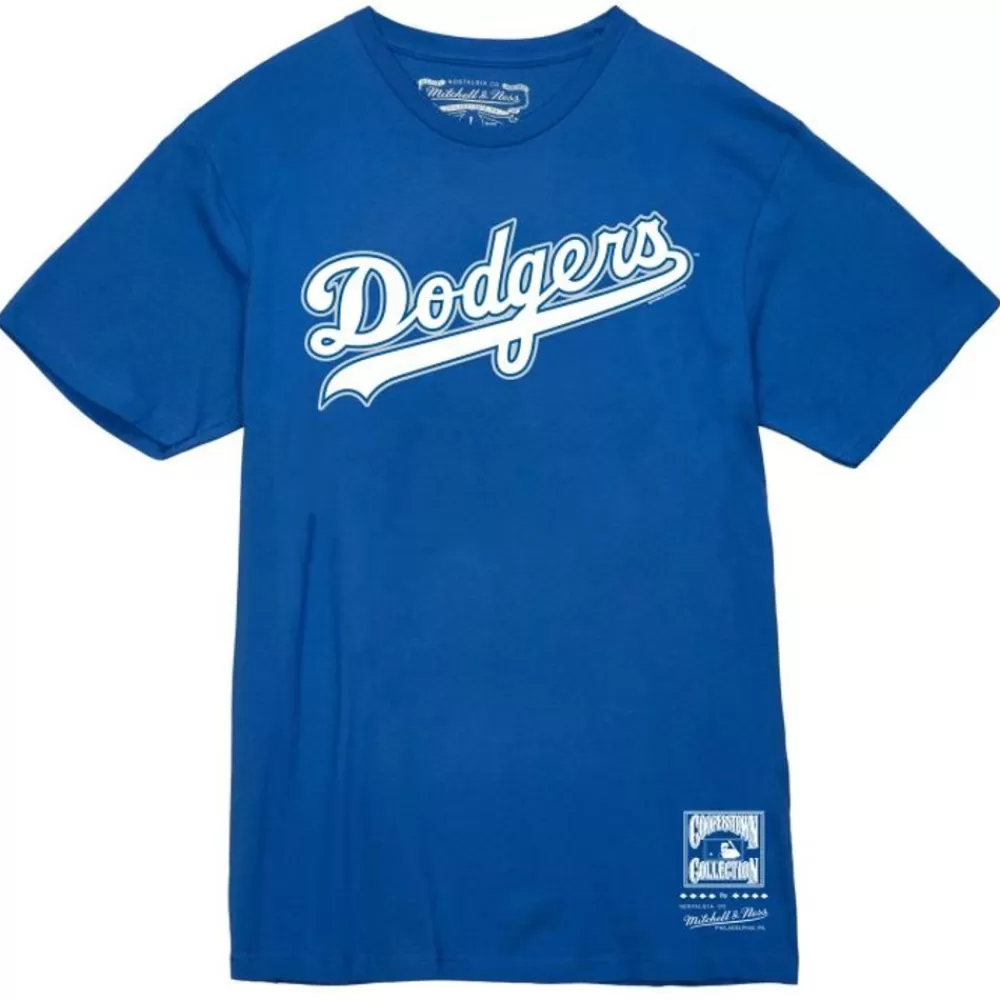 Apparel Mitchell & Ness T-Shirts & Tops-Wordmark 1 Tee Los Angeles Dodgers