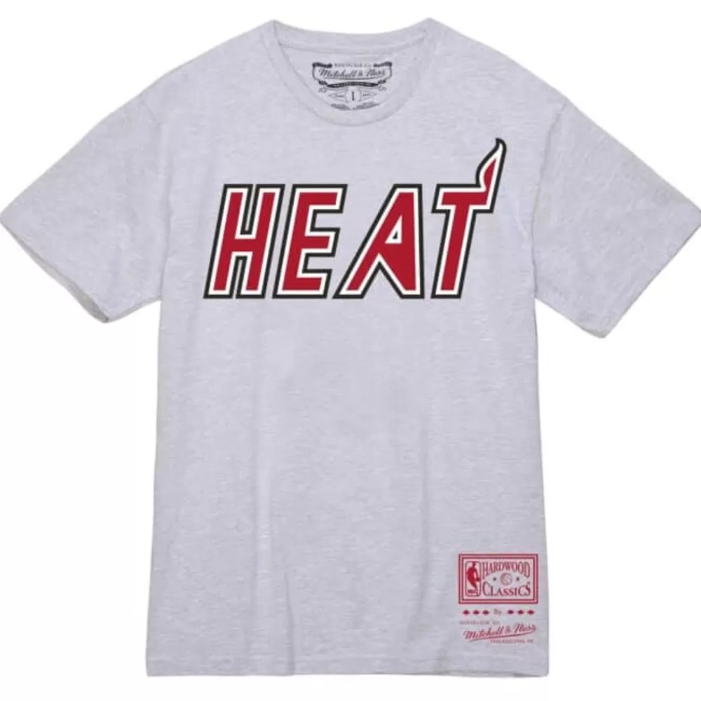 Apparel Mitchell & Ness T-Shirts & Tops-Wordmark 1 Tee Miami Heat