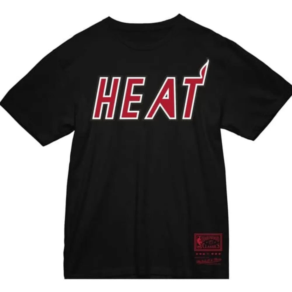 Apparel Mitchell & Ness T-Shirts & Tops-Wordmark 1 Tee Miami Heat