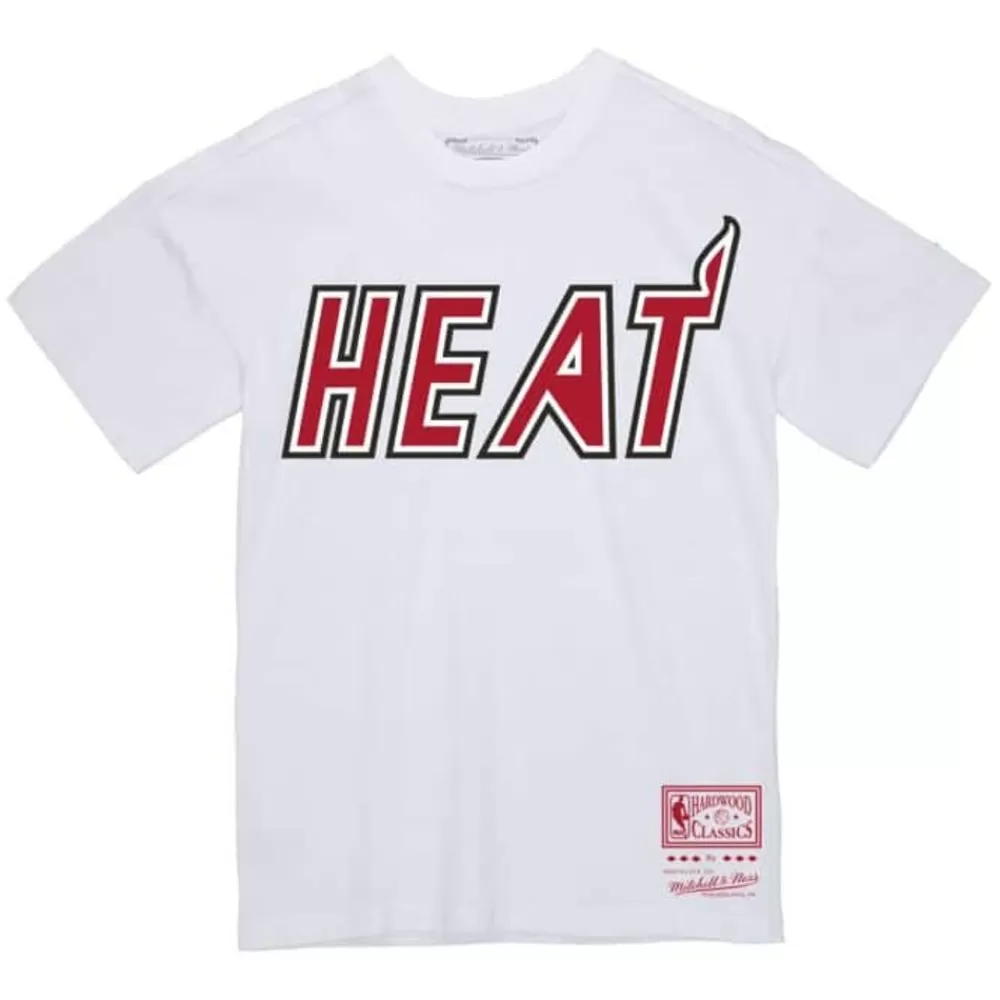 Apparel Mitchell & Ness T-Shirts & Tops-Wordmark 1 Tee Miami Heat