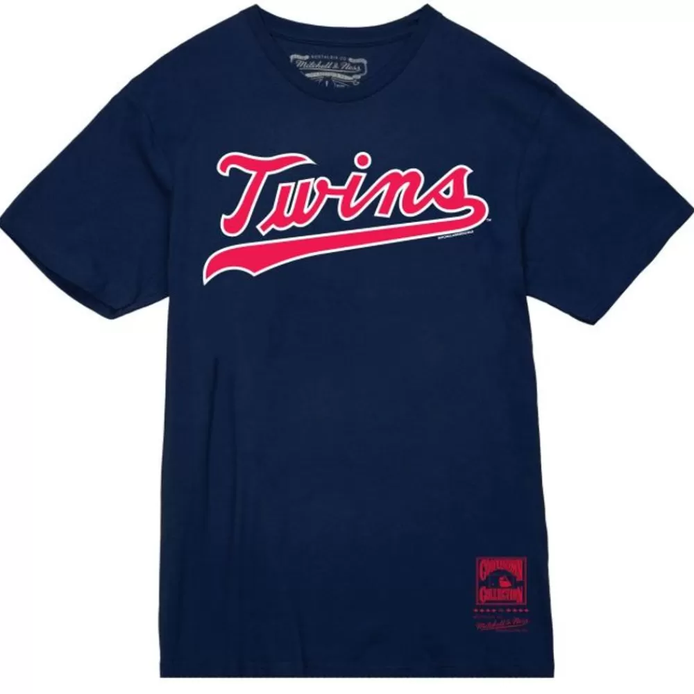 Apparel Mitchell & Ness T-Shirts & Tops-Wordmark 1 Tee Minnesota Twins