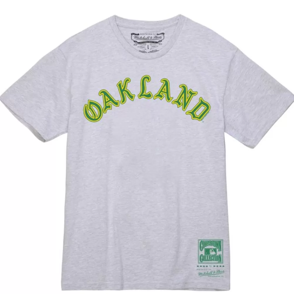 Apparel Mitchell & Ness T-Shirts & Tops-Wordmark 1 Tee Oakland Athletics