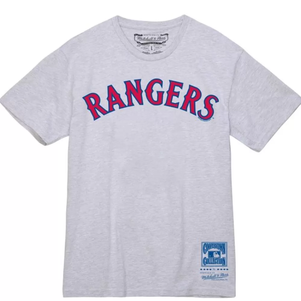 Apparel Mitchell & Ness T-Shirts & Tops-Wordmark 1 Tee Texas Rangers