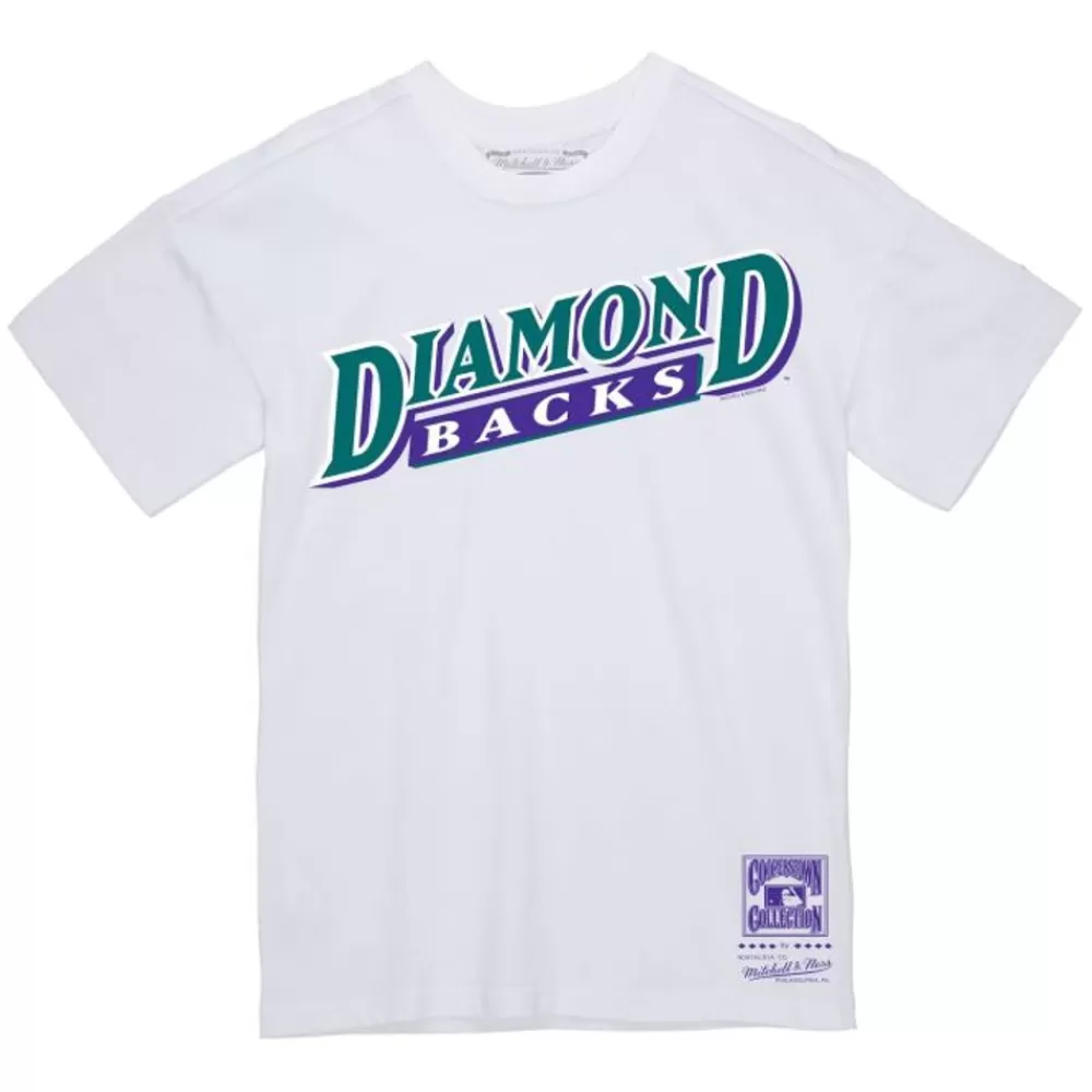 Apparel Mitchell & Ness T-Shirts & Tops-Wordmark 2 Tee Arizona Diamondbacks
