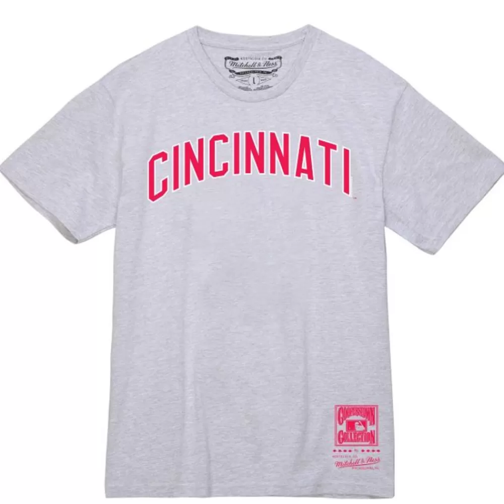 Apparel Mitchell & Ness T-Shirts & Tops-Wordmark 2 Tee Cincinnati Reds
