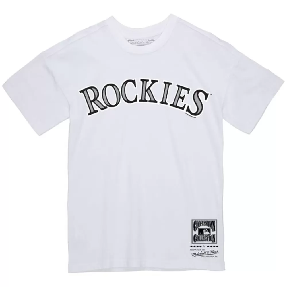Apparel Mitchell & Ness T-Shirts & Tops-Wordmark 2 Tee Colorado Rockies