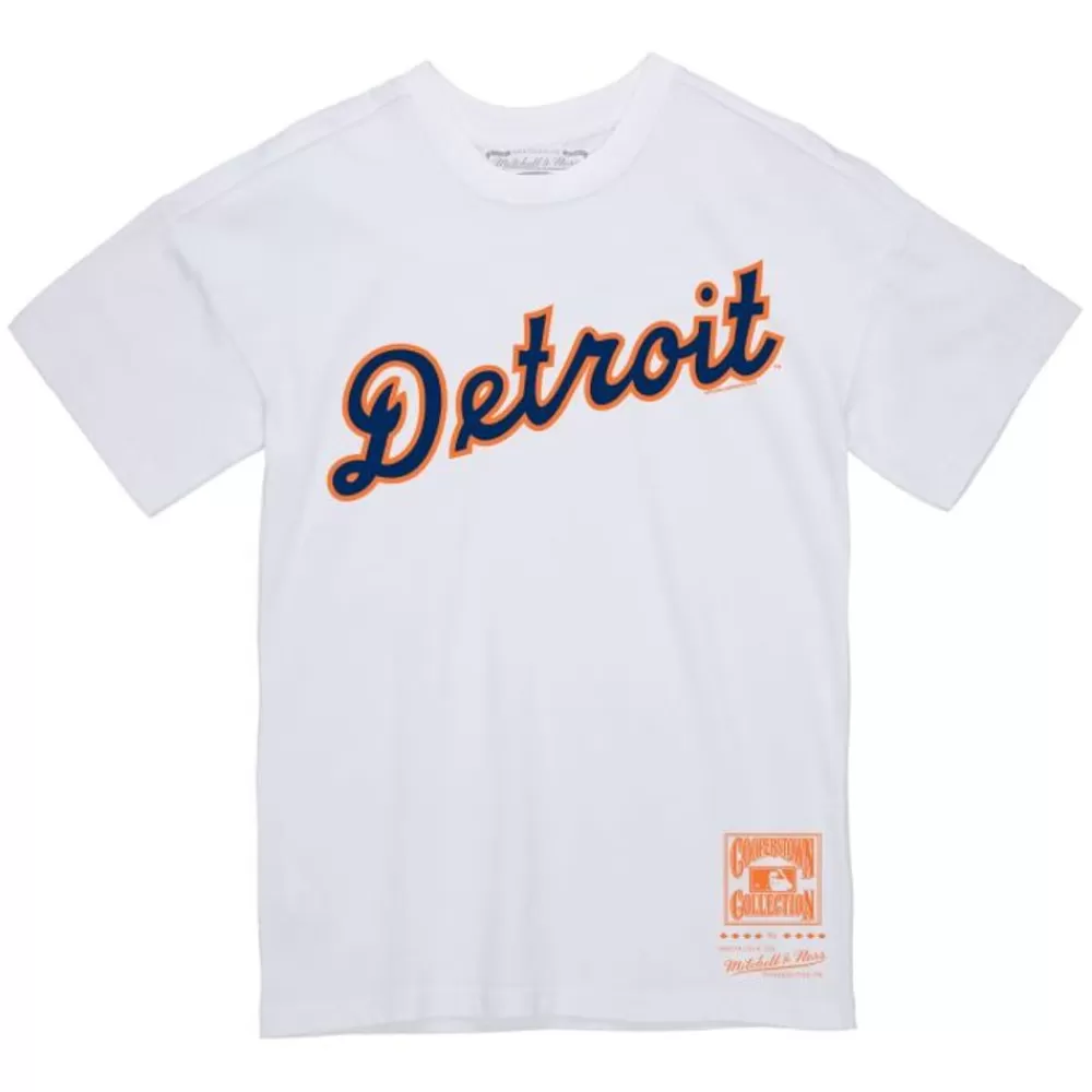 Apparel Mitchell & Ness T-Shirts & Tops-Wordmark 2 Tee Detroit Tigers