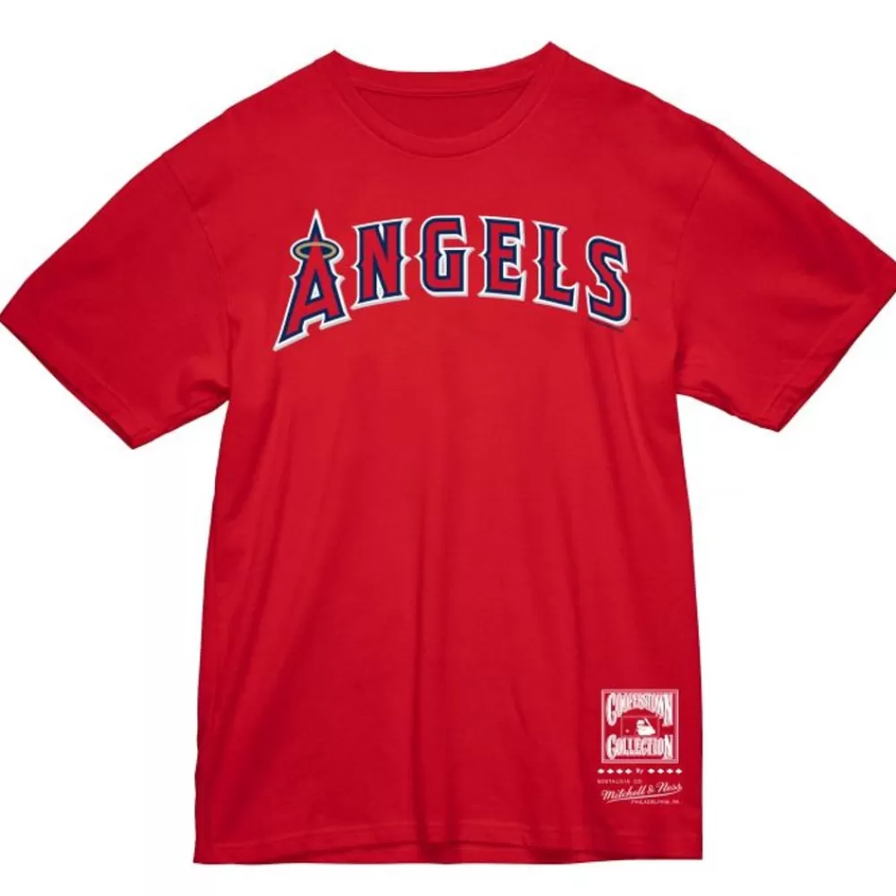 Apparel Mitchell & Ness T-Shirts & Tops-Wordmark 2 Tee Los Angeles Angels