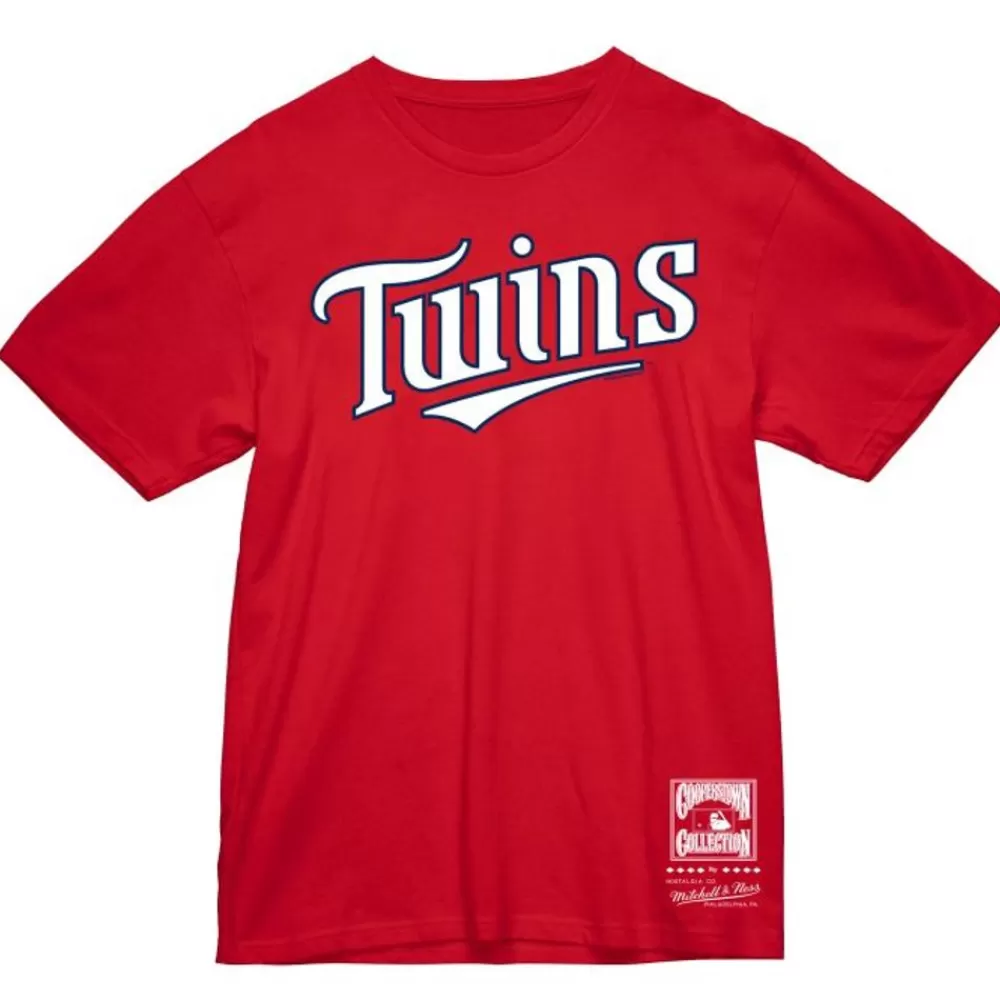 Apparel Mitchell & Ness T-Shirts & Tops-Wordmark 2 Tee Minnesota Twins